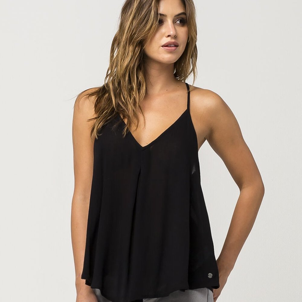 ROXY WOMEN'S BLACK SPAGHETTI STRAP TANK TOP SMALL - Picture 1 of 4